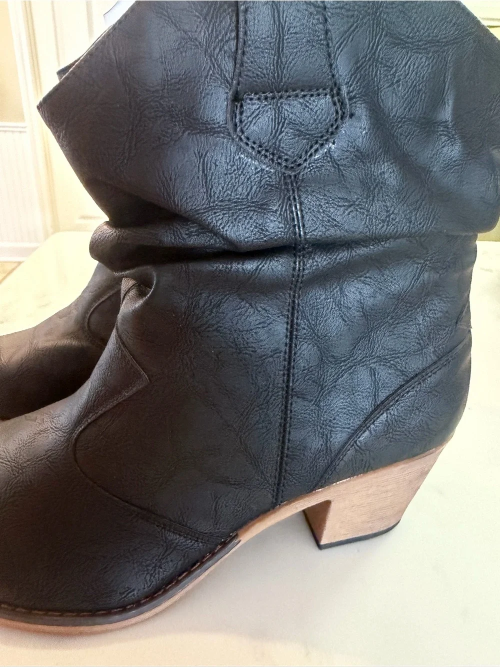 Charles Albert Black Western-Style Ankle Booties